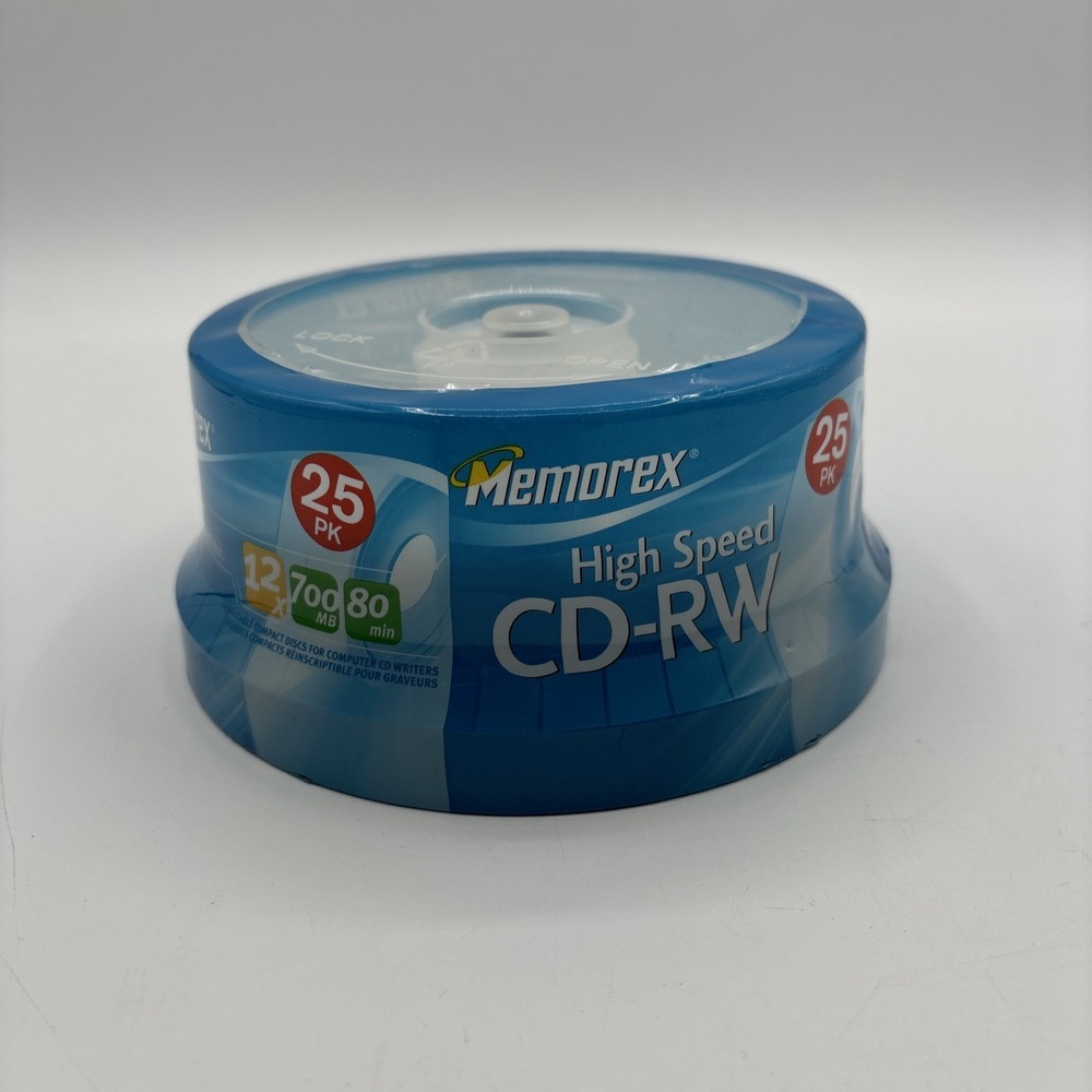 Memorex High Speed CD-RW 25 Disc Pack‎ New Sealed